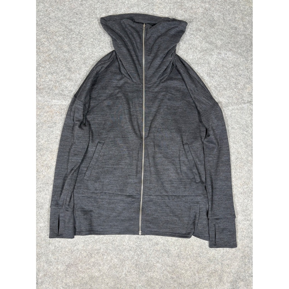 Athleta Women's Charcoal Gray Full-Zip Hooded Sweatshirt
